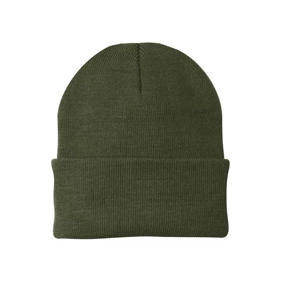 NWOT Green Acrylic Cuffed Beanie - Picture 1 of 1